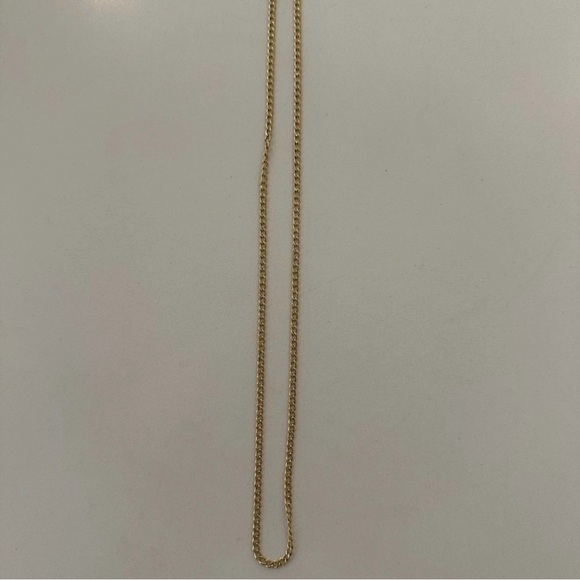 14K Solid Yellow Gold Curb Chain Necklace | 16” - Picture 4 of 7